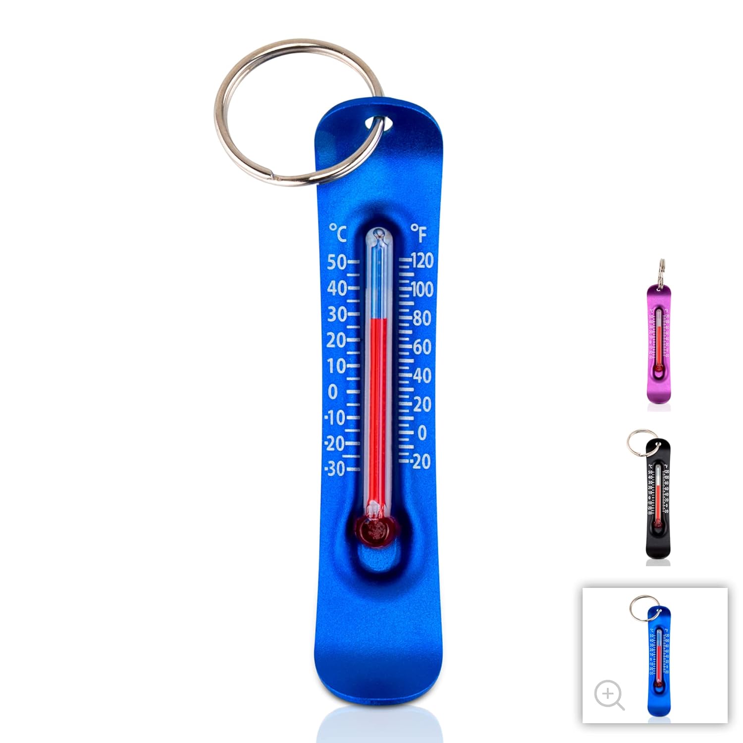 Sun Company Brrr-ometer – Termómetro con cremallera para deportes de nieve para chaqueta, parka o mochila  Mini termómetro llavero de esquí y