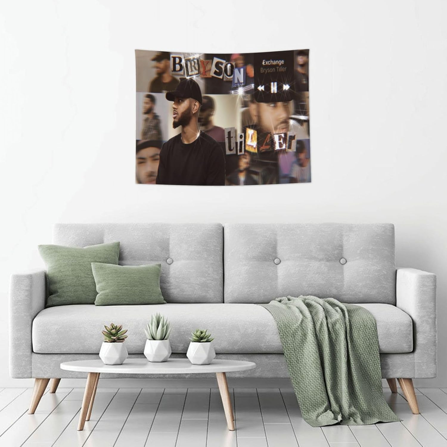 NEWCREATEES Tapices Bryson Rapper Tiller de 29 x 37 pulgadas para colgar en la pared, tapiz artístico para dormitorio, dormitorio, sala de estar,