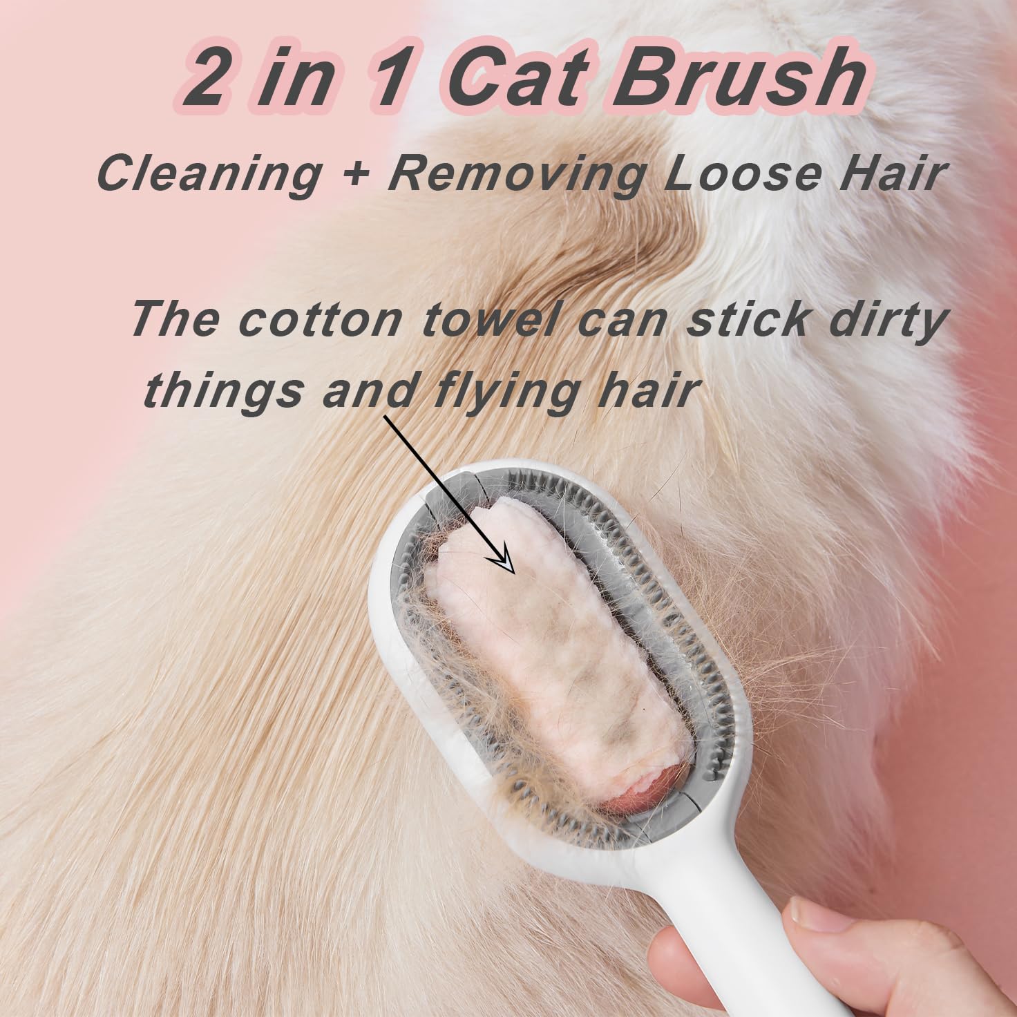 Water Brush for Cats Dogs, 4 in 1 Pet Grooming Brush, Cat Bath Brush, 2 in 1 Cleaning Brush Cat, Wet Cat Comb, Pet Hair Removal Comb with Water