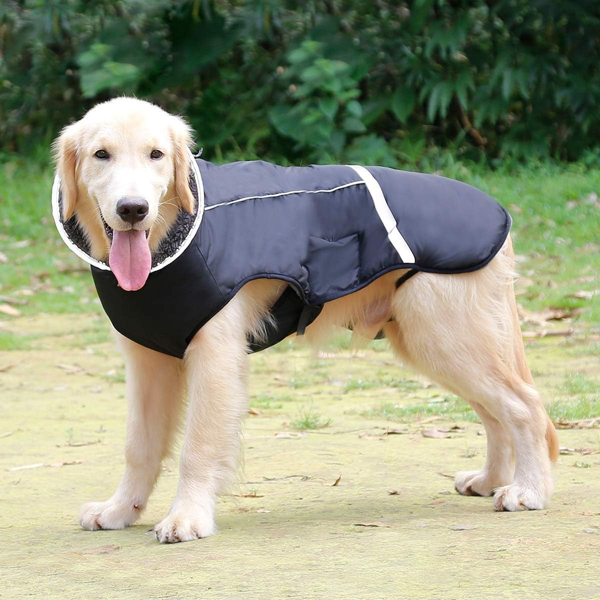 Abrigo de perro cálido reflectante chaqueta de invierno, impermeable a prueba de viento para perros fríos, forro polar grueso para mascotas, chaleco