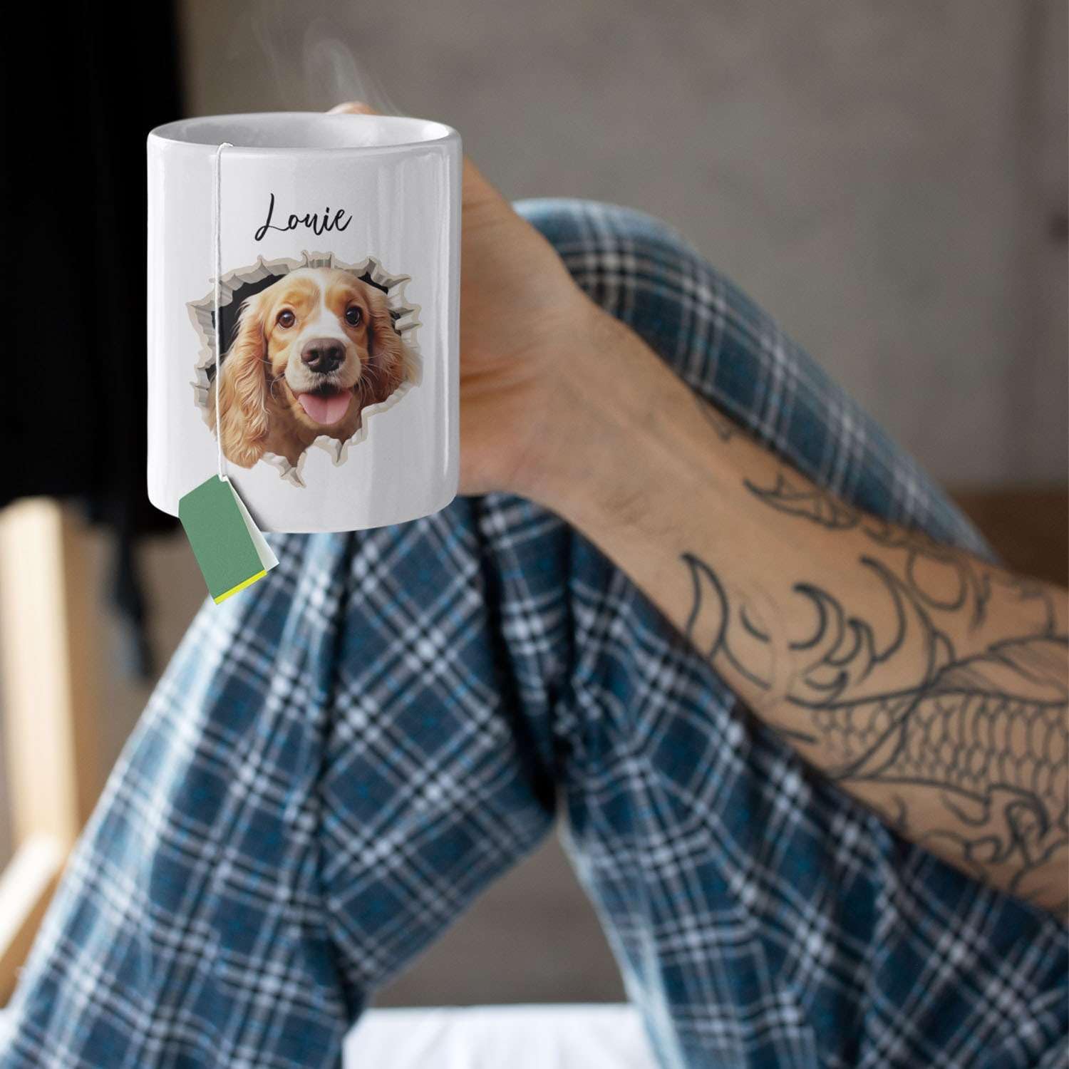 Special Customized With Cocker Spaniel Dog Coffee Mugs, Personalized Name Ceramic Tea Cups For Animal Lovers, Custom Meaningful Pet Design Mugs For