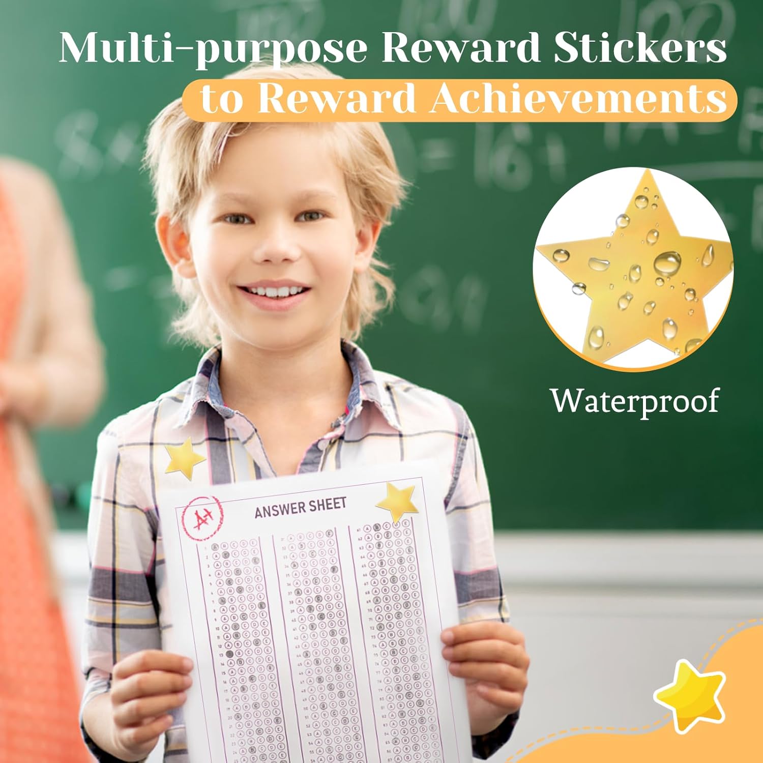 500 calcomanías de estrellas doradas metálicas, calcomanías autoadhesivas de 1 pulgada con purpurina metálica, calcomanías de estrellas brillantes,