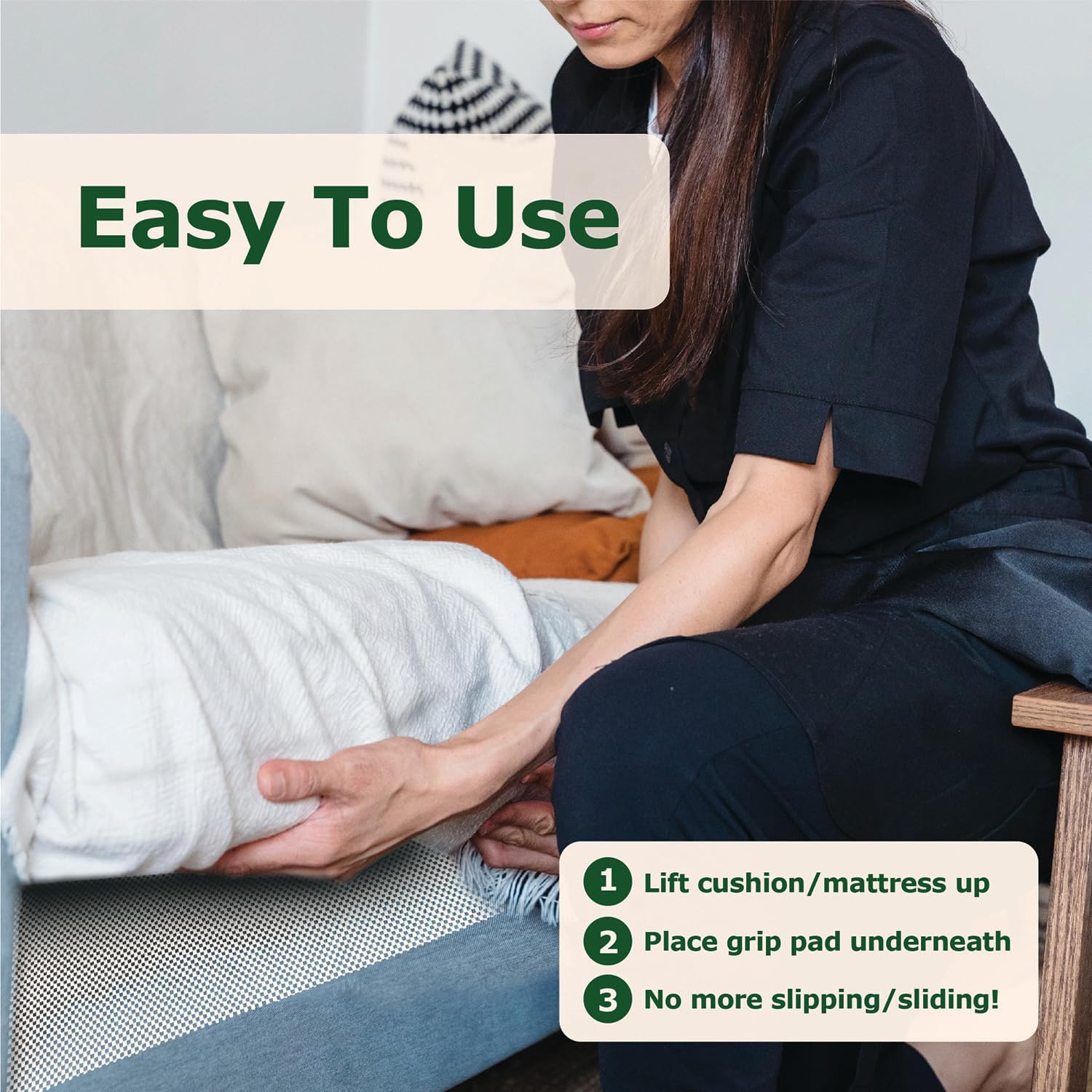 ECOHomes Almohadilla de agarre para sofá, almohadillas antideslizantes para sofá que evitan que los cojines de sofá se deslicen, agarre