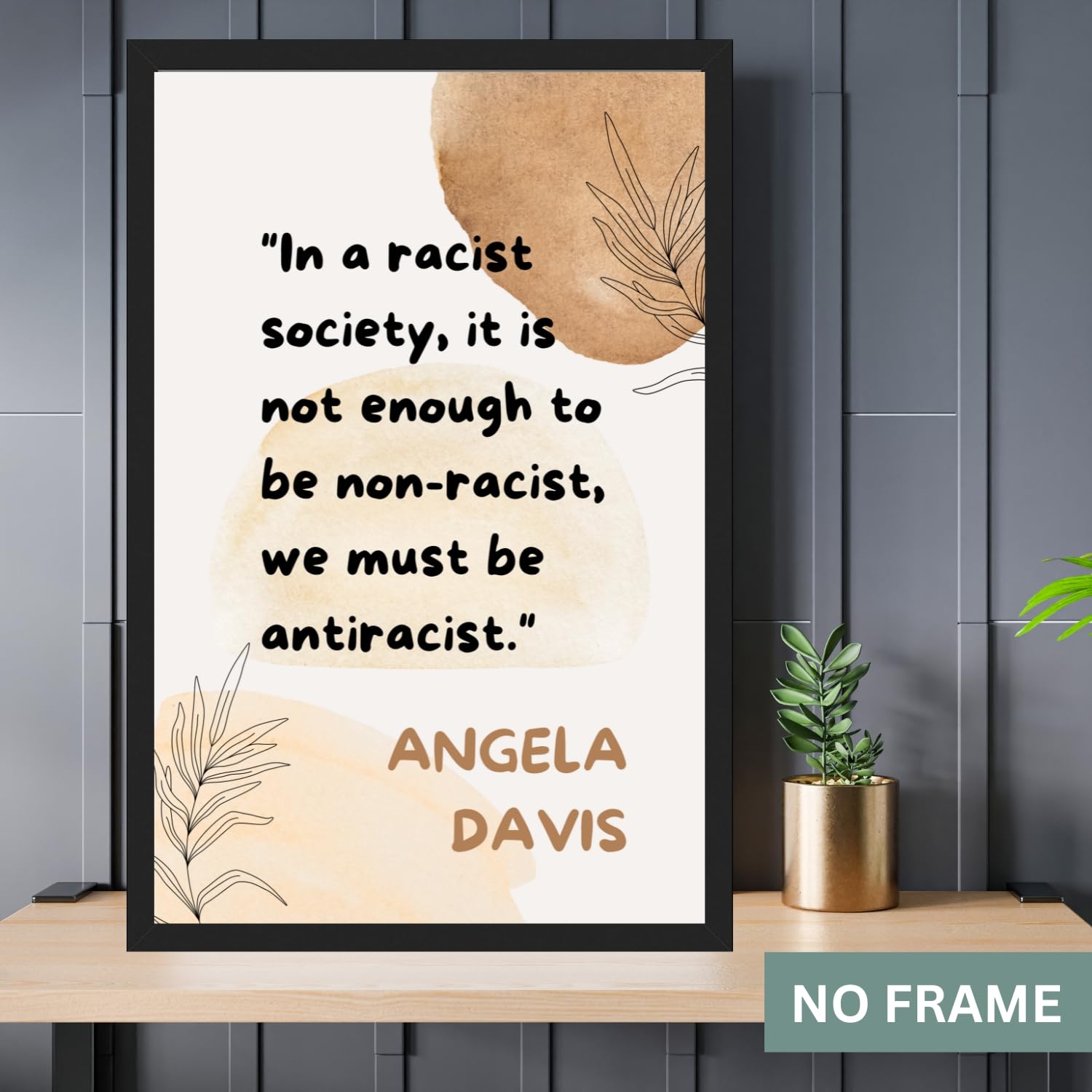 Inspirational Feminist Poster – Angela Davis Quote – Empowered Women Print, Inspirational Wall Art Posters for Teen Girls Room Decor, Womens History
