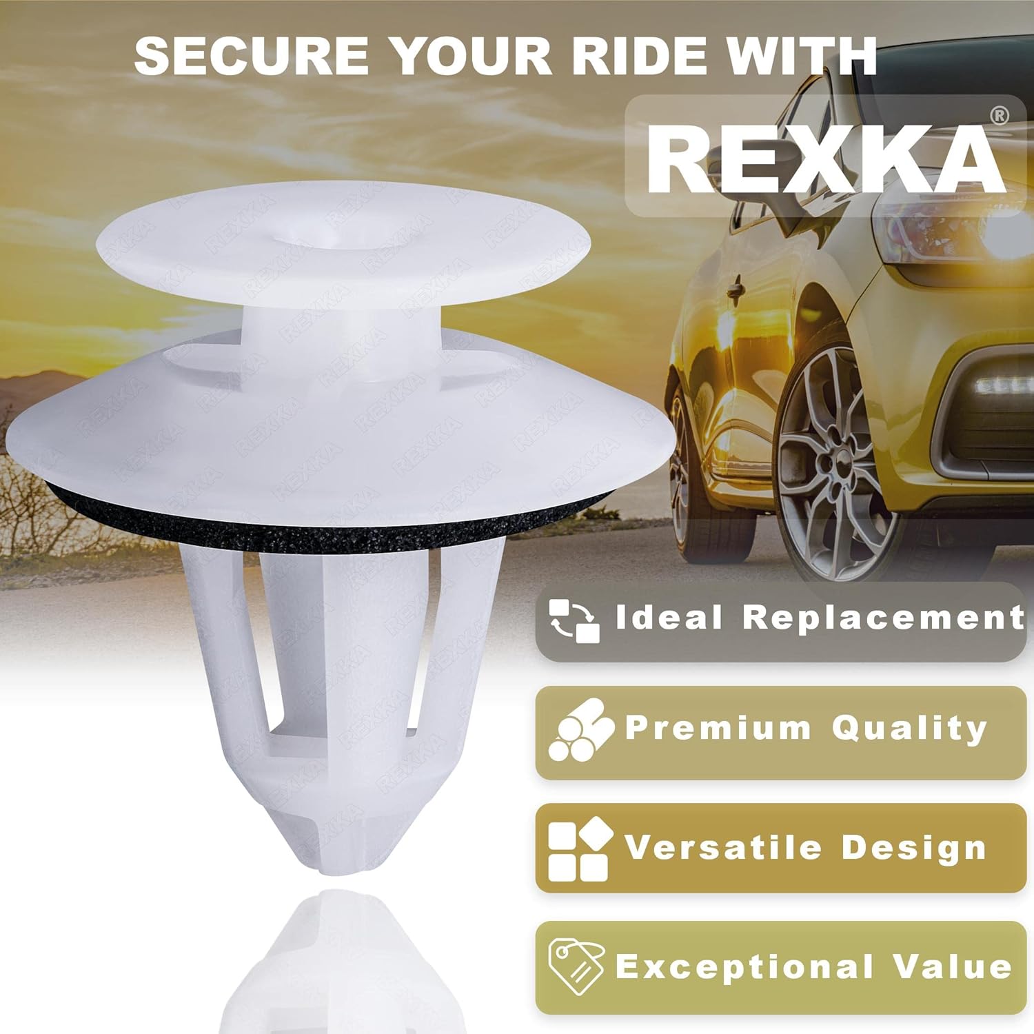 Rexka 20 piezas de clip para panel de moldura de puerta con sellador compatible con Mercedes 006-988-43-78 Clase C, Clase CLK, Clase E, Clase SL y
