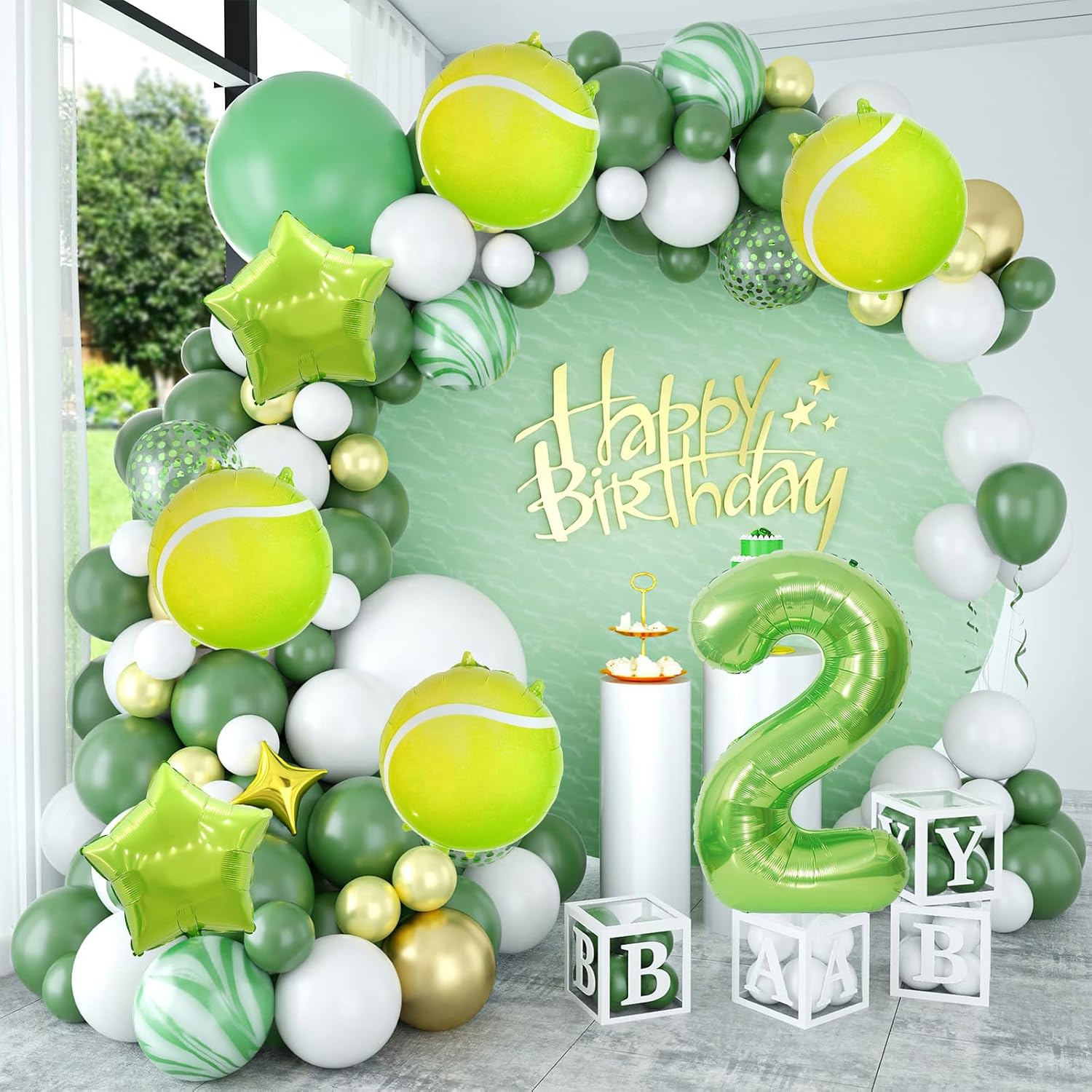 7 decoraciones para fiestas de tenis, cumpleaños, globos de aluminio Mylar para hombres, mujeres y niños, suministros de fiesta temática deportiva