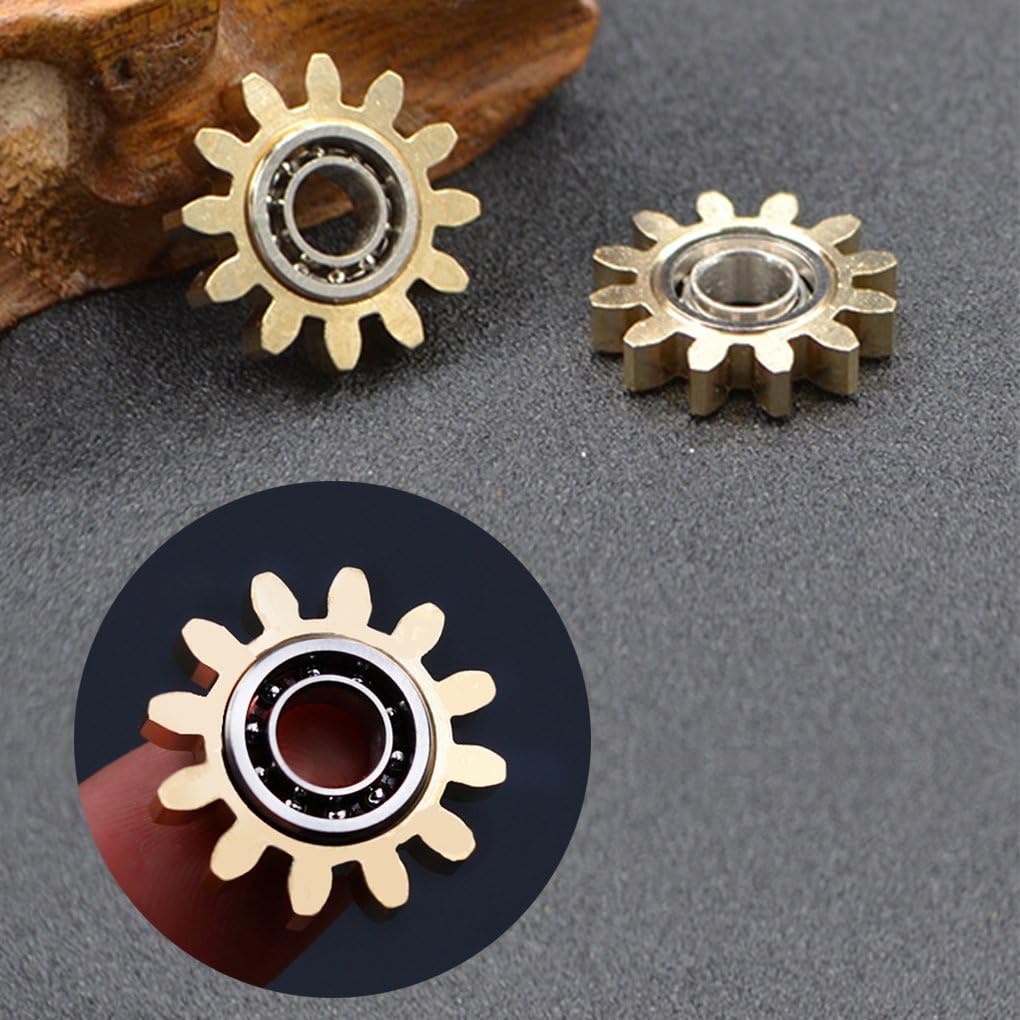 Fidget Spinner de latón puro, engranajes, giroscopio, juguete de metal para bricolaje de mano, giros de mucho tiempo, meditación EDC, enfoque,