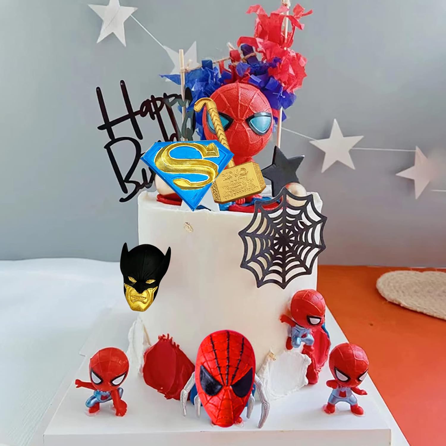 8 moldes de silicona para fondant de superhéroes, película de dibujos animados, molde de silicona para fondant, molde de caramelo de chocolate para