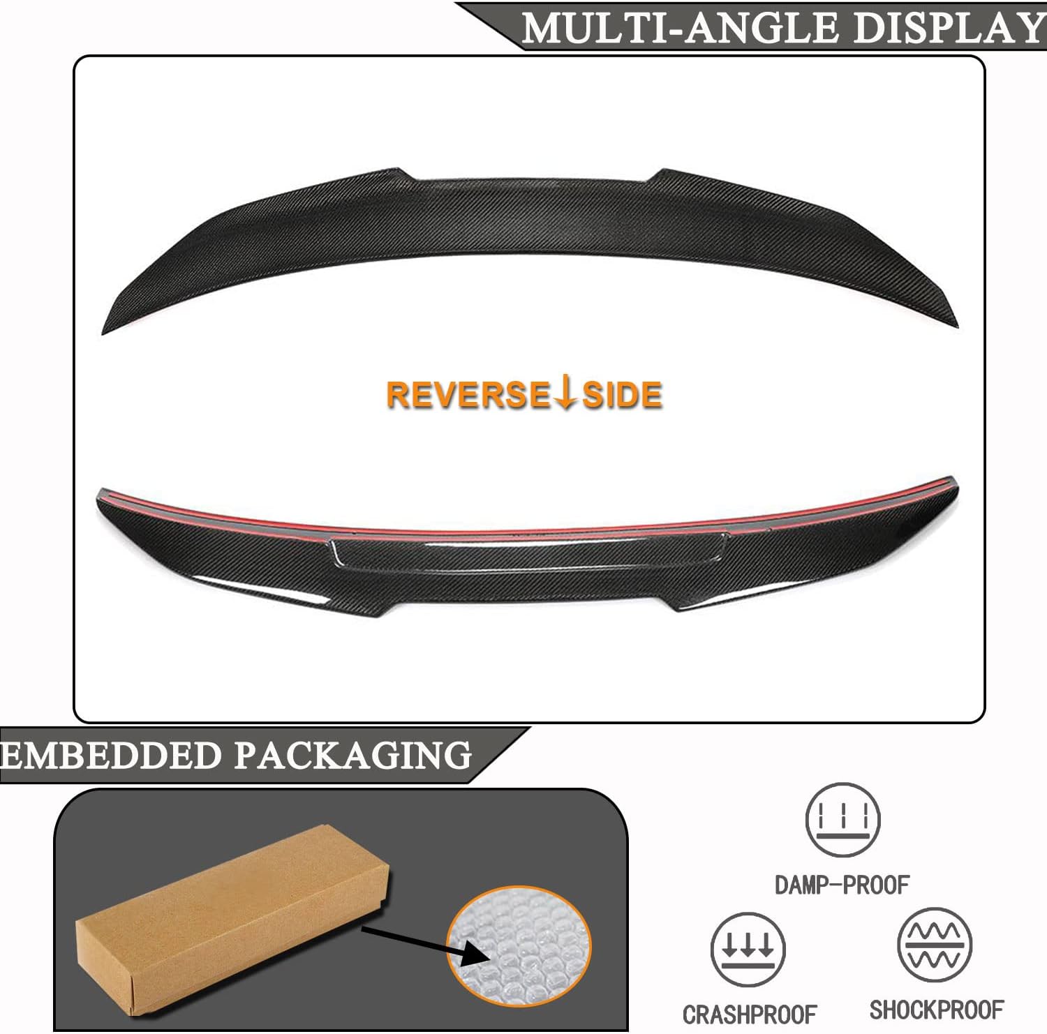 MCARCAR KIT Alerón de maletero de fibra de carbono real para BMW Serie 2 F22 Coupé y F87 M2 2014-2021 Tapa trasera Highkick Tail Wing Lip 220i 228i