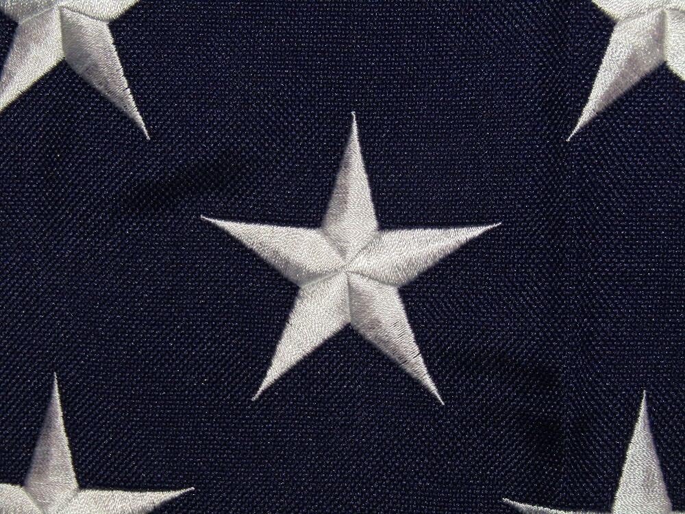 Premium 3×5 Embroidered USA Fringe Sleeve 600D 2ply Nylon Flag 3’x5′