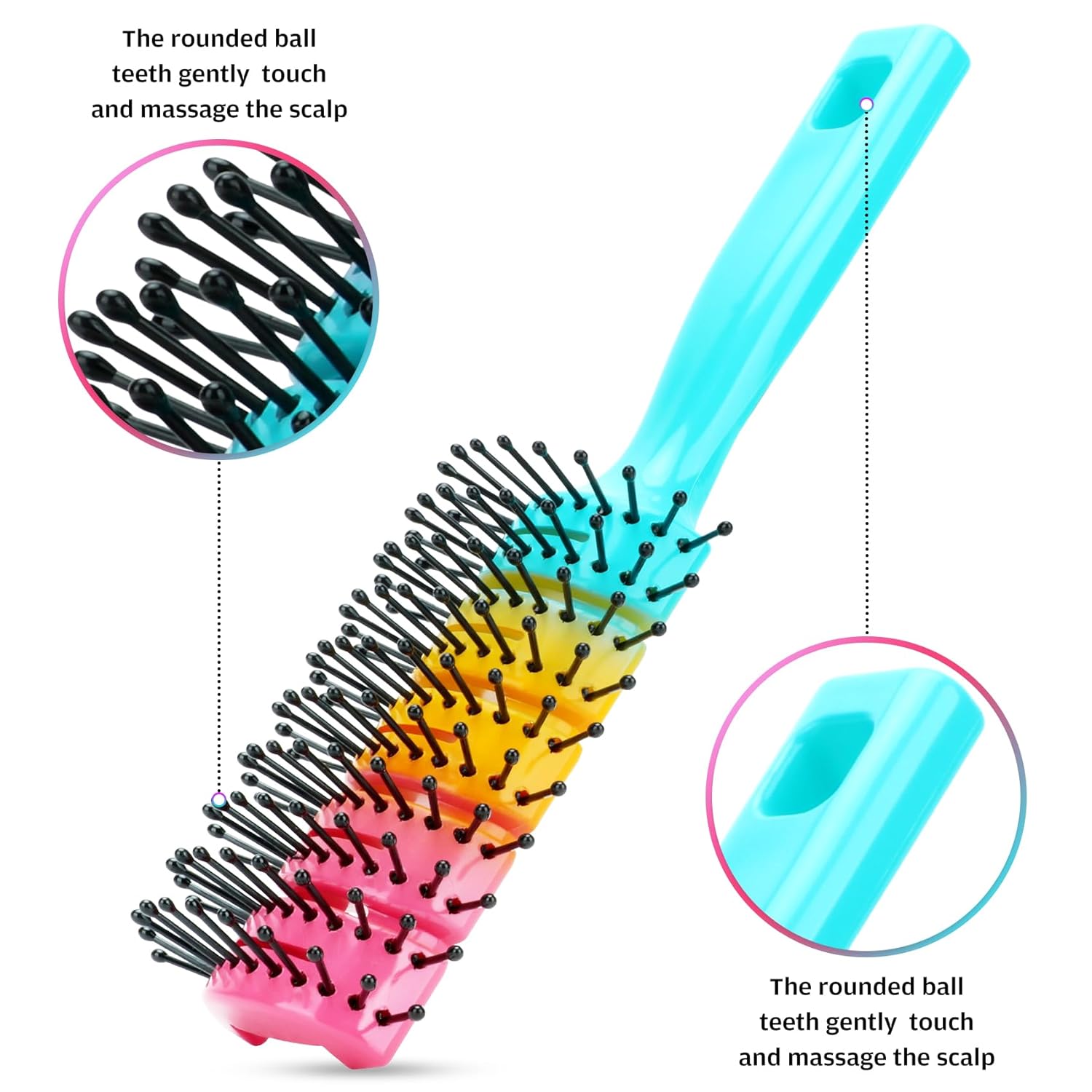 Cepillo de pelo de ventilación de 11 filas, cepillo ventilado para hombres y mujeres, cepillo desenredante para secar rápidamente, cepillo ventilado
