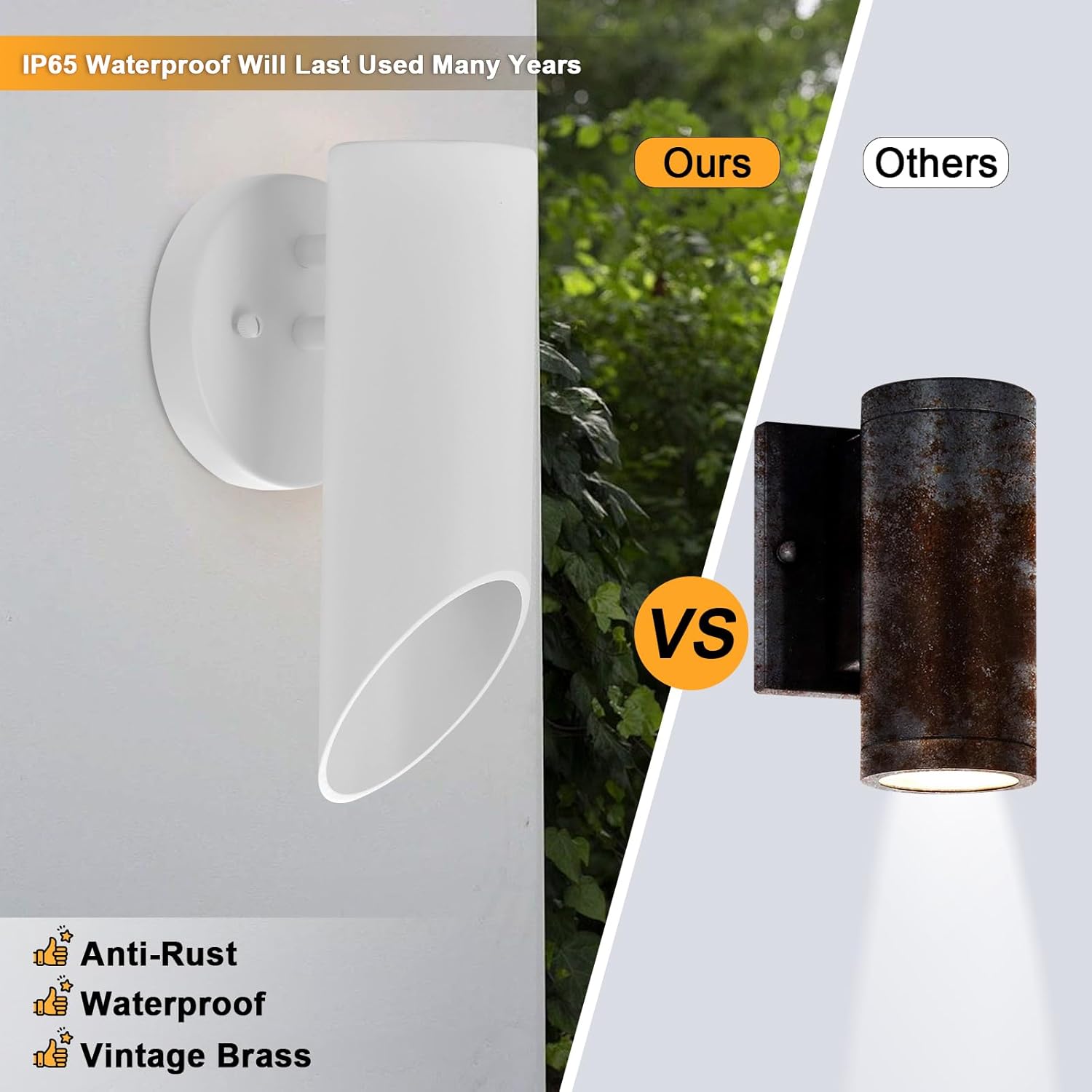 ALVIME – Lámpara de pared para exteriores, linterna moderna impermeable para porche delantero, patio, garaje, aplique exterior antioxidante para