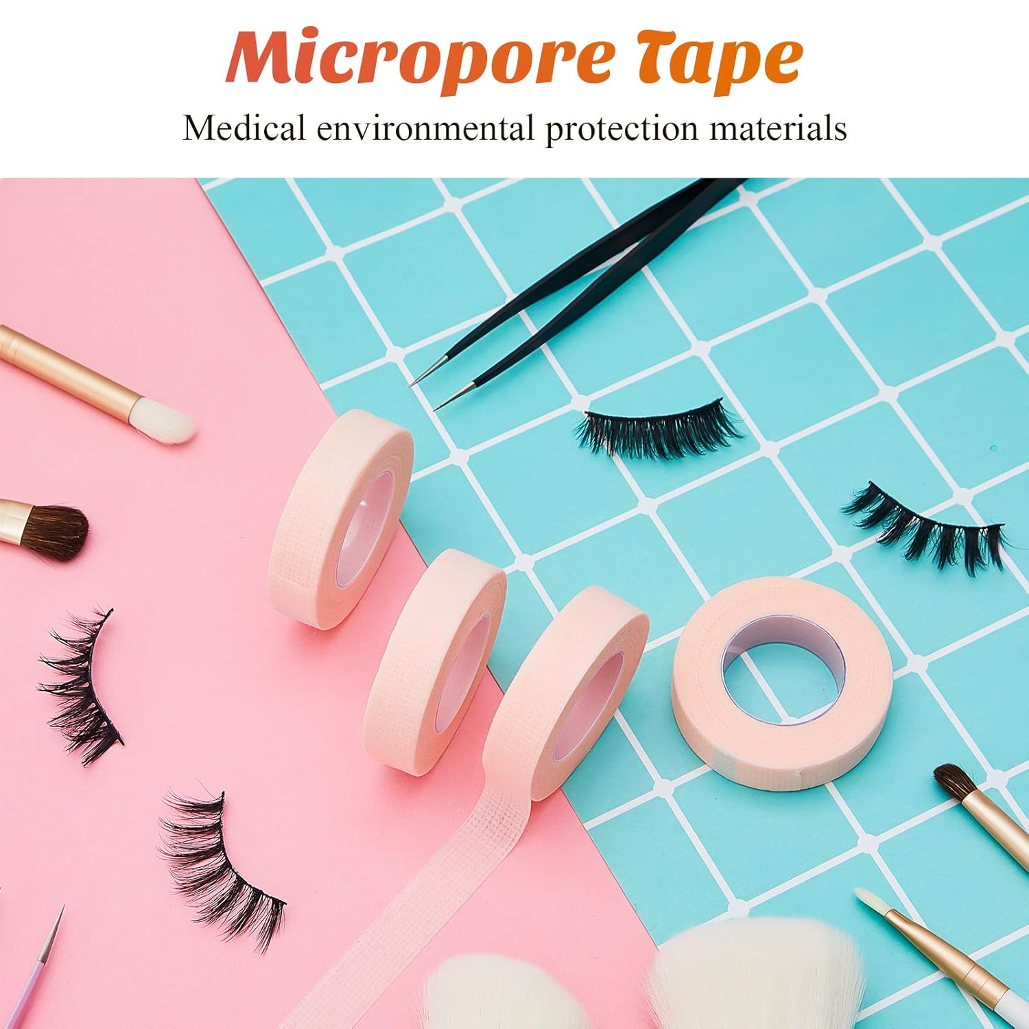10 Rolls Eyelash Extension Tape Fabric Eyelash Tape Breathable Eyelash Grafting Tape False Eyelash Adhesive Non-woven Tape DIY Sticker for Eyelash