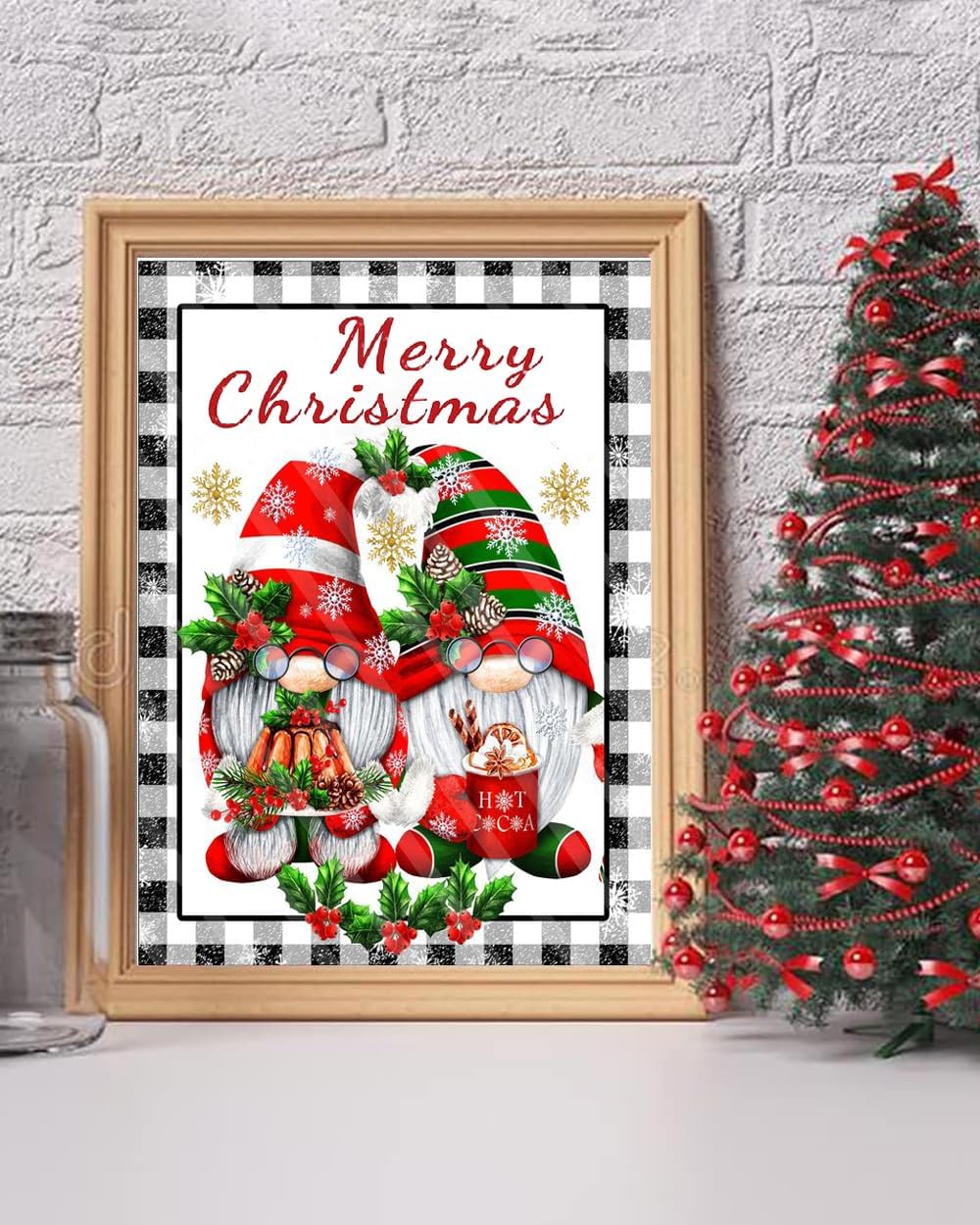 Kits de arte de diamantes de Navidad para adultos principiantes, kits de arte de diamantes de gnomos para bricolaje, taladro redondo completo de