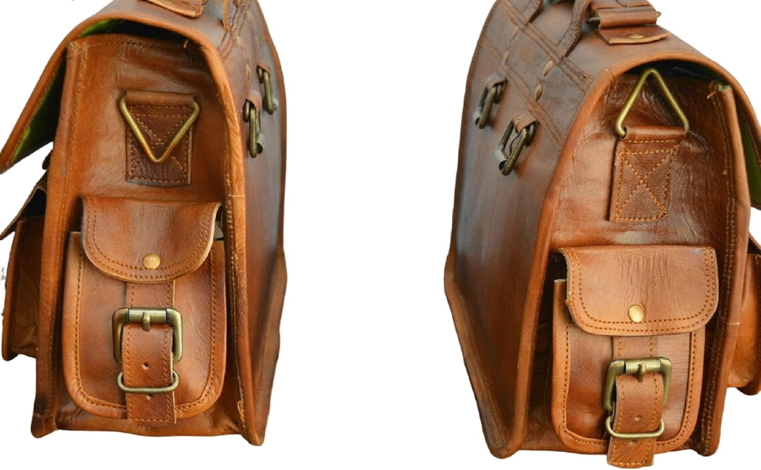 Bolsas de cuero para bicicleta, bolsa de herramientas de motocicleta, bolsa de herramientas marrón para manillar Sissy bar bolsa de viaje alforjas