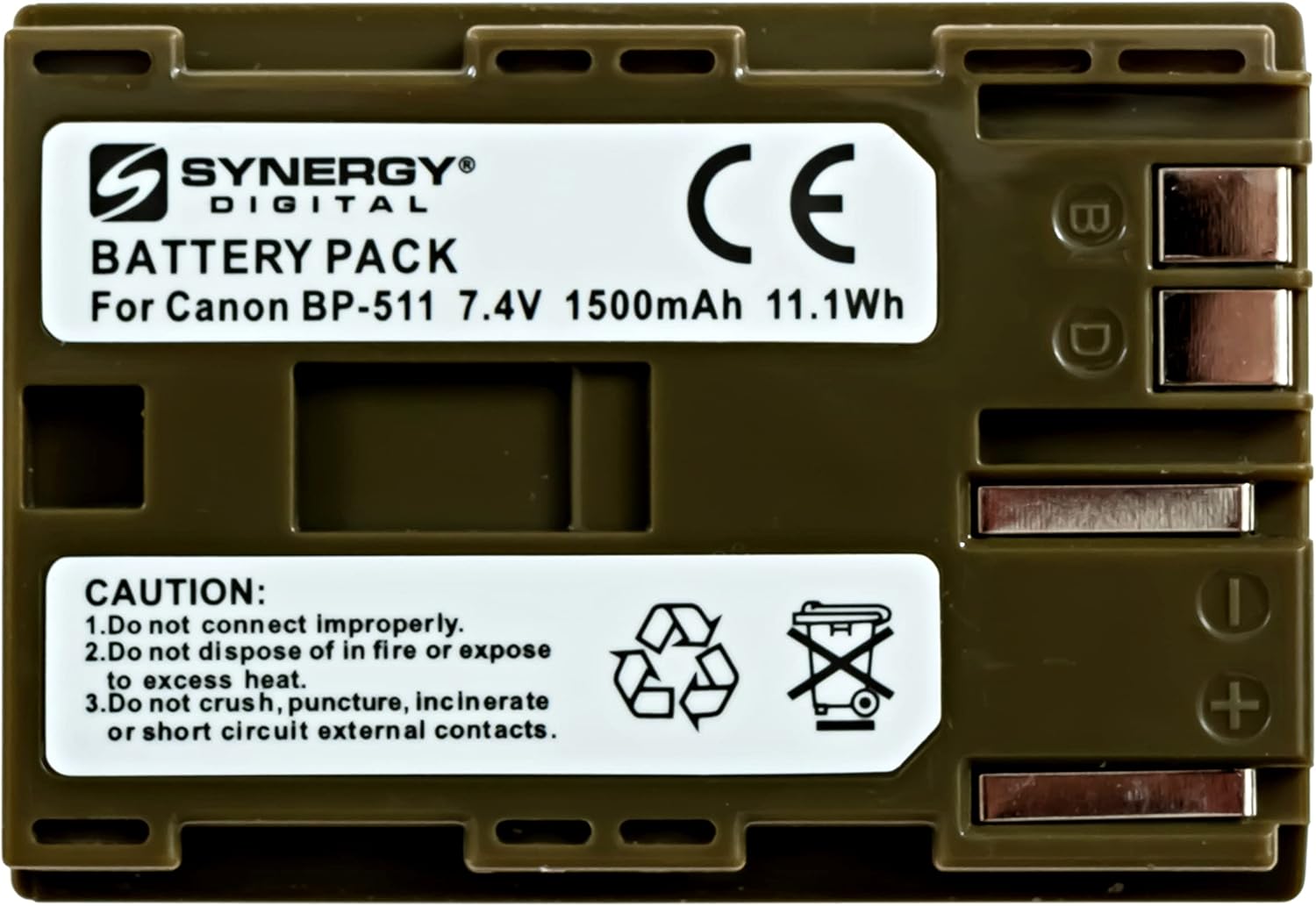 Synergy Digital Baterías para cámara, compatibles con cámara digital Canon EOS 40D, (iones de litio, 7.4V, 1500 mAh), repuesto para batería Canon