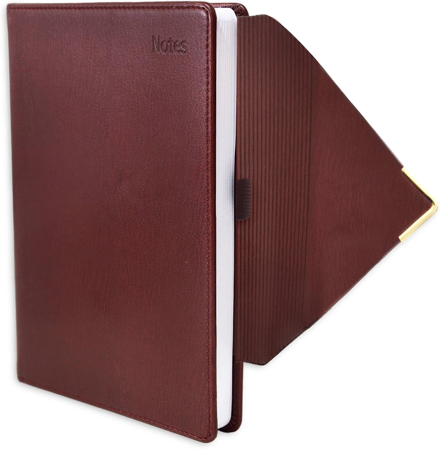 Agenda de oficina de lujo para hombres y mujeres, 288 páginas, planificador de papel grueso de 3.17 ozm, diario personal de tapa dura de cuero