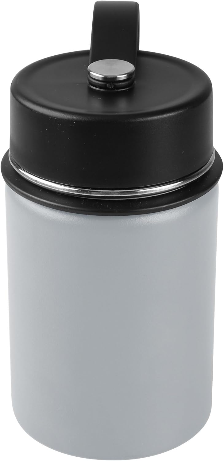 Tahoe Trails – Botella de agua de 12 onzas de acero inoxidable con aislamiento al vacío de doble pared., 12 onza, Gris
