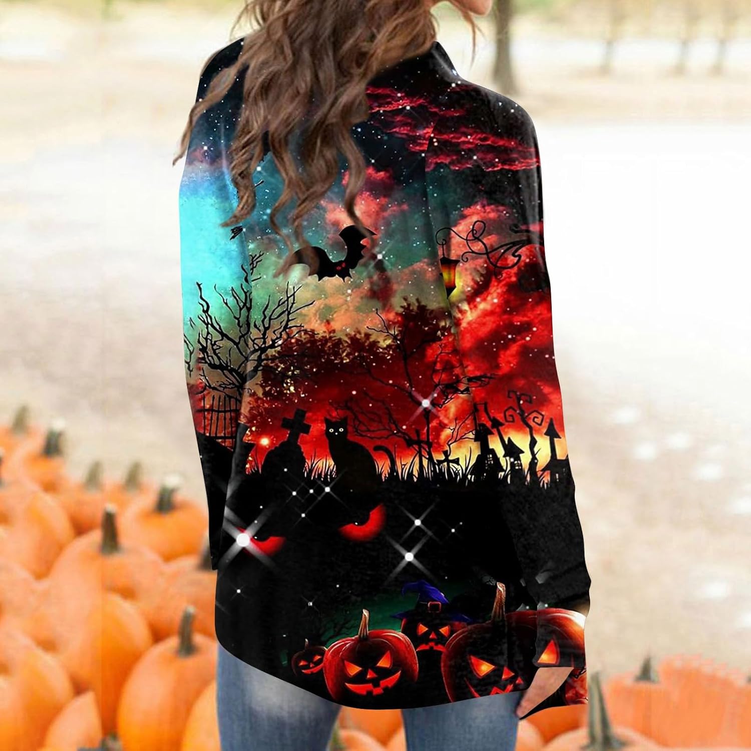 COTECRAM Disfraces de Halloween para mujer 2023, otoño, talla grande, parte delantera abierta, cárdigan largo, suéter ligero para exteriores