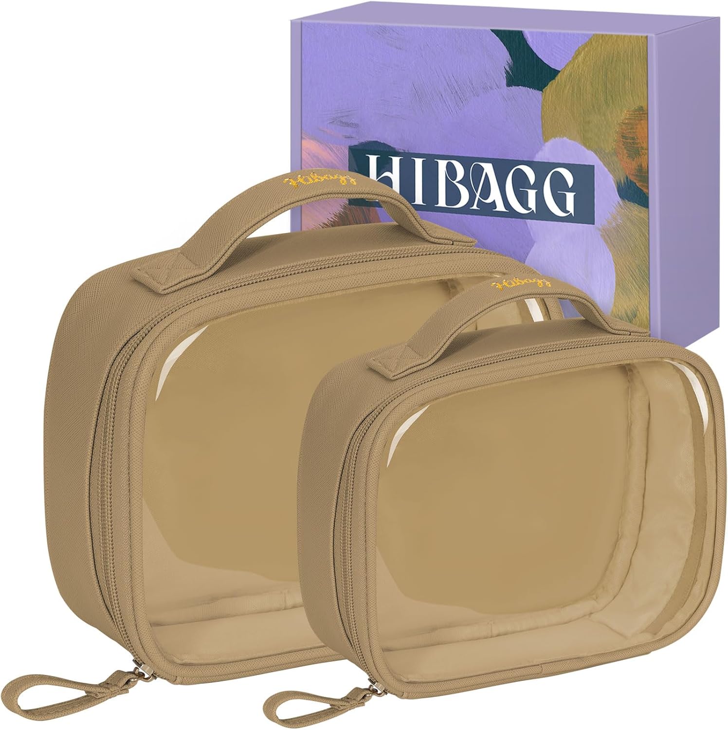 Neceser de viaje, Marrón, Transparente