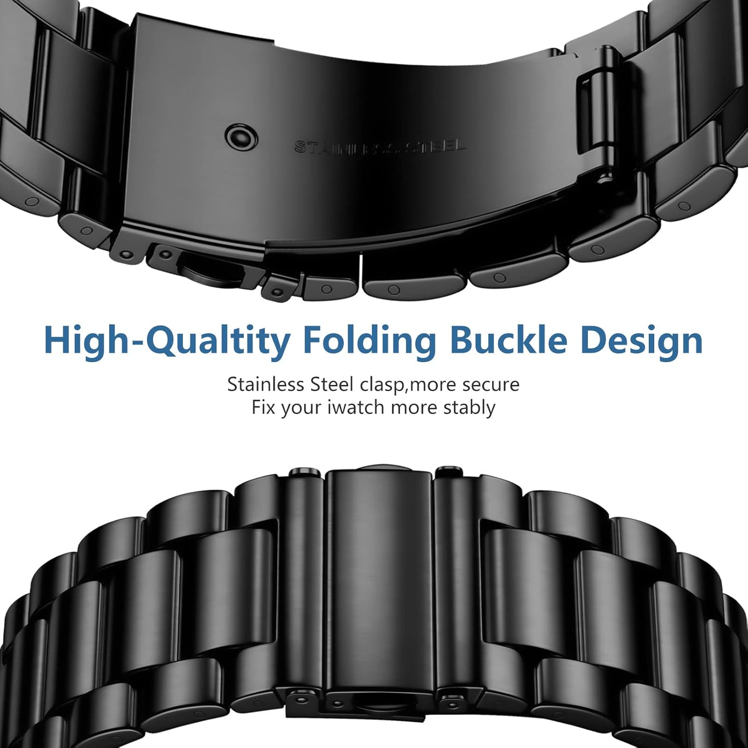Lerobo Compatible con Apple Watch Band Ultra de 1.929 in 1.732 in 1.772 in 1.654 in 1.496 in 1.575 in 1.614 in, correa de metal de acero inoxidable