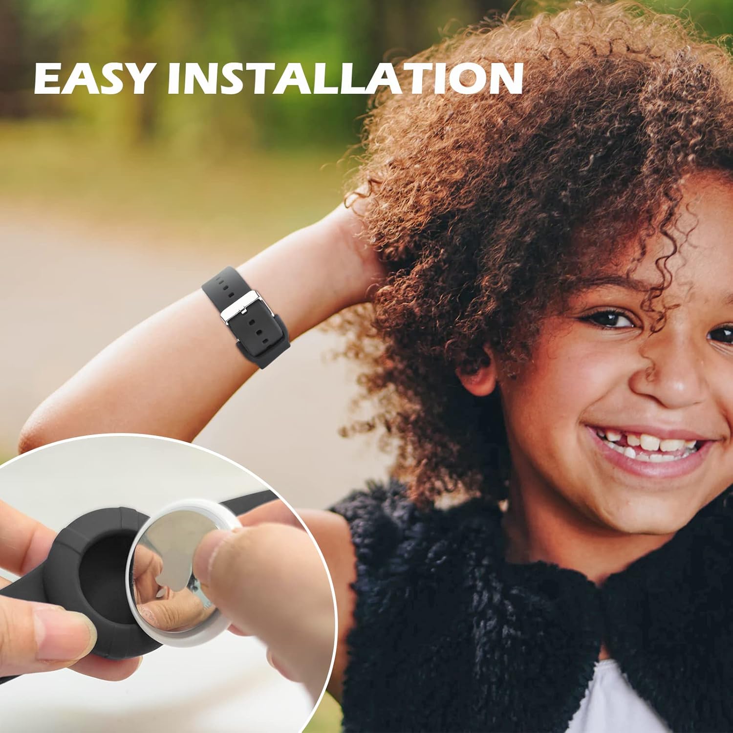 Paquete de 2 pulseras Airtag compatibles con Apple AirTag, pulsera suave y ajustable para Airtag, correa de reloj Airtag para niños pequeños, bebés