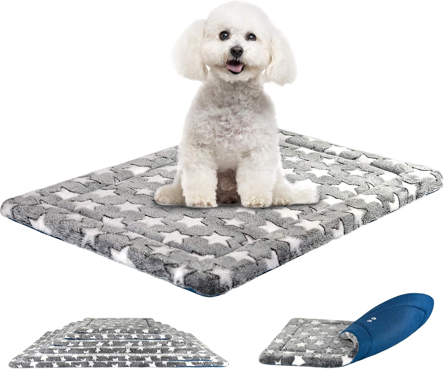 KROSER Fancy – Tapete reversible para jaula de perro, tapete para cama de perro (fresco y cálido), almohadilla para cama de perro con lavable a