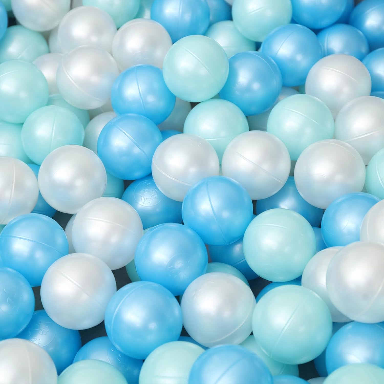 ZLEVEAYN 100 bolas para bolas, a prueba de aplastamiento, colores perlas, sin BPA, no tóxico, bolas de juego de plástico para bebés, niños,