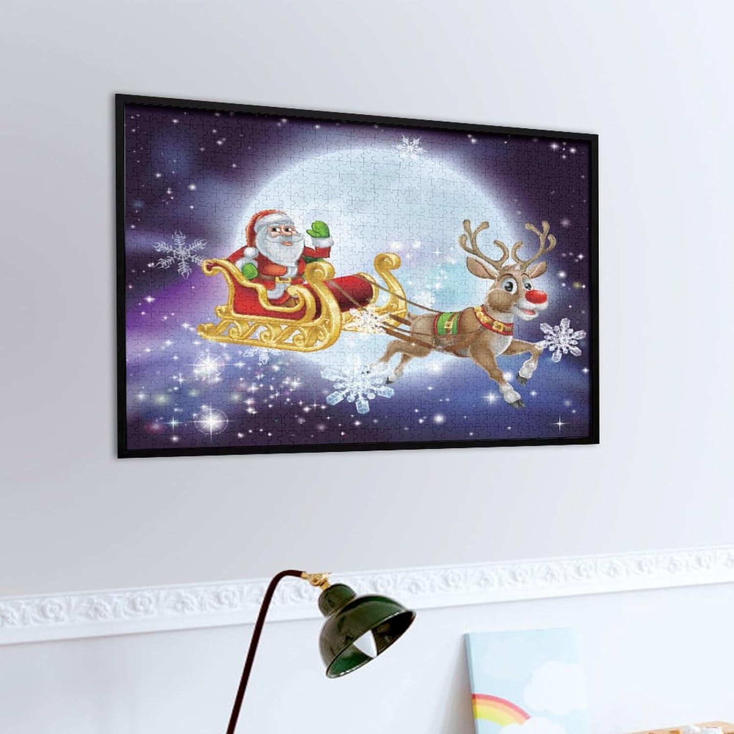 Rompecabezas para adultos de 1000 piezas, rompecabezas de dibujos animados de Navidad de Papá Noel, rompecabezas divertido para la familia