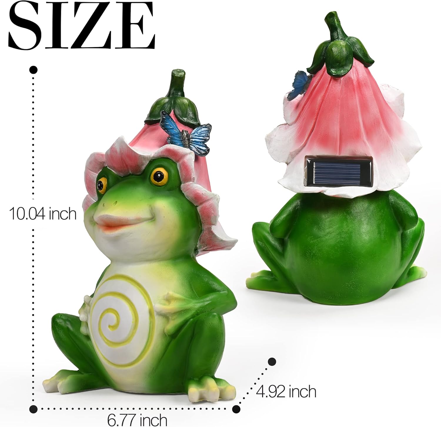 WENYLE Figura de rana para decoración de jardín, estatuas de ranas de flores para jardín al aire libre, perfectas para regalo de arte de patio,