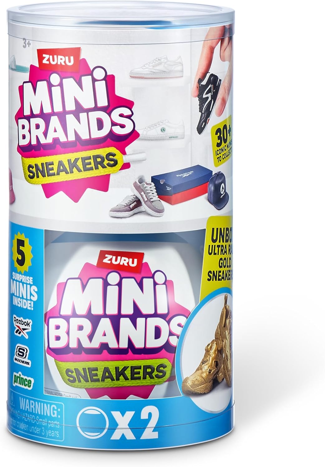ZURU Real Miniature Sneaker Brands – Paquete de 2 cápsulas de 5 marcas misteriosas en miniatura para niñas, adolescentes, adultos y coleccionistas