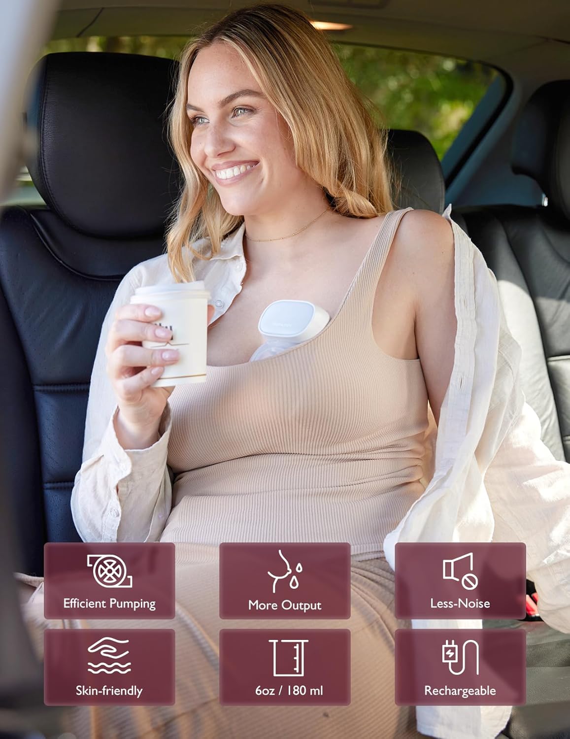 Momcozy Extractor de leche manos libres S9 Pro actualizado, extractor de leche portátil de mayor duración de la batería y pantalla LED, extractor de