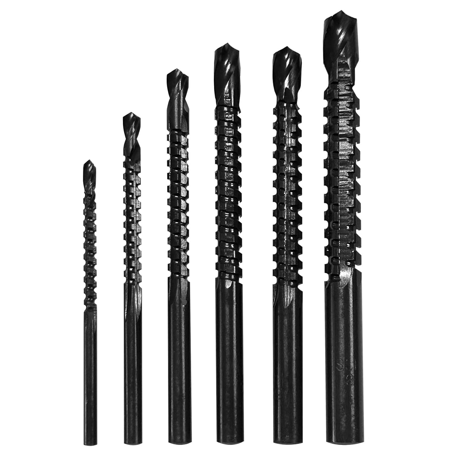 Brocas helicoidales HSS con revestimiento de titanio, 0.118-0.315 in, corte lateral dentado, sierra en espiral, broca de taladro, herramienta para