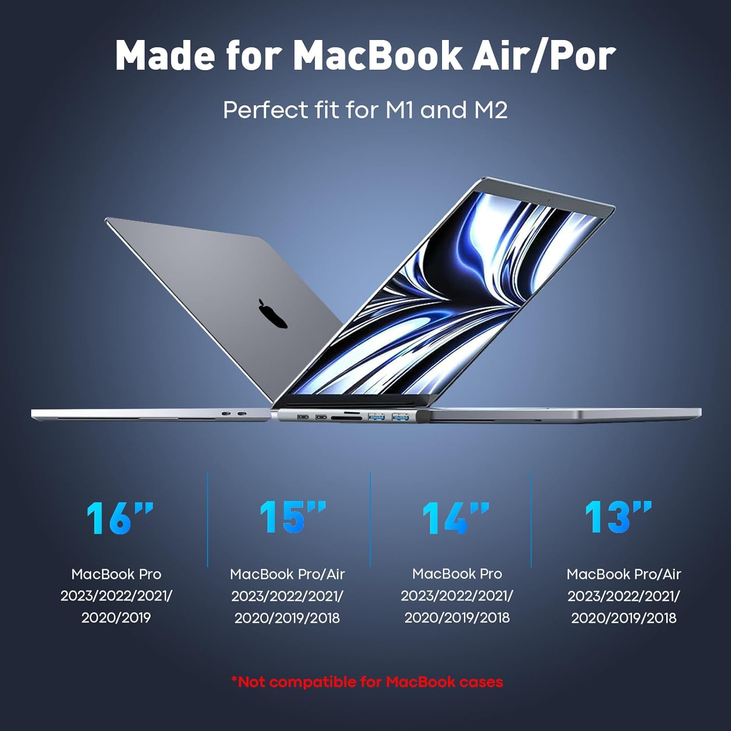 Adaptador USB C Hub HDMI para MacBook ProAir M1 M2 2022 2021 2020 13″ 15″ 16″, 7 en 2 Mac Adaptador multipuerto USB Accesorios con HDMI 4K, 2
