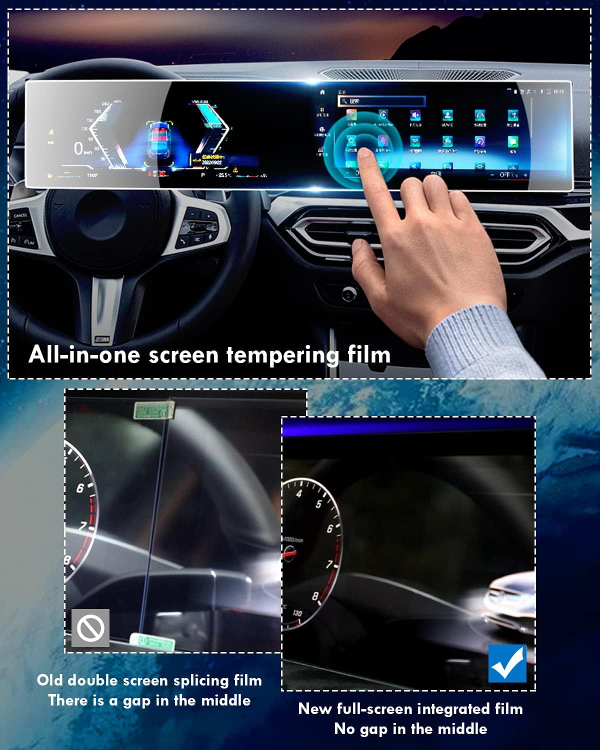Protector de pantalla para BMW iX i3 i4 i7 X5 X7 G20 G30, 2022 2023 2024 i4 i8 X6 M3 M4, pantalla de racimo de instrumentos digitales, pantalla