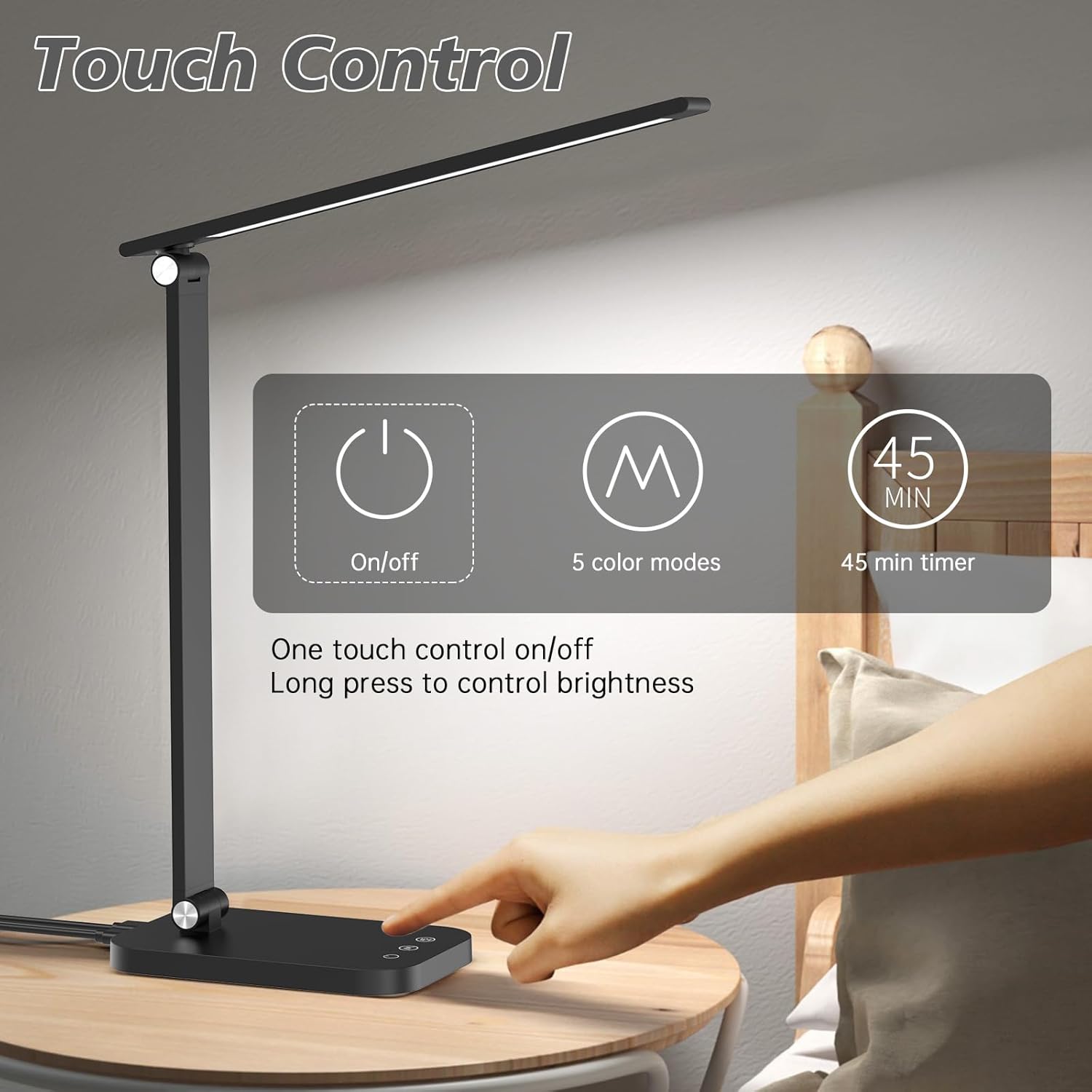 Lámpara de escritorio LED brillante para dormitorio universitario, luz de escritorio plegable para oficina en casa, lámparas de escritorio de
