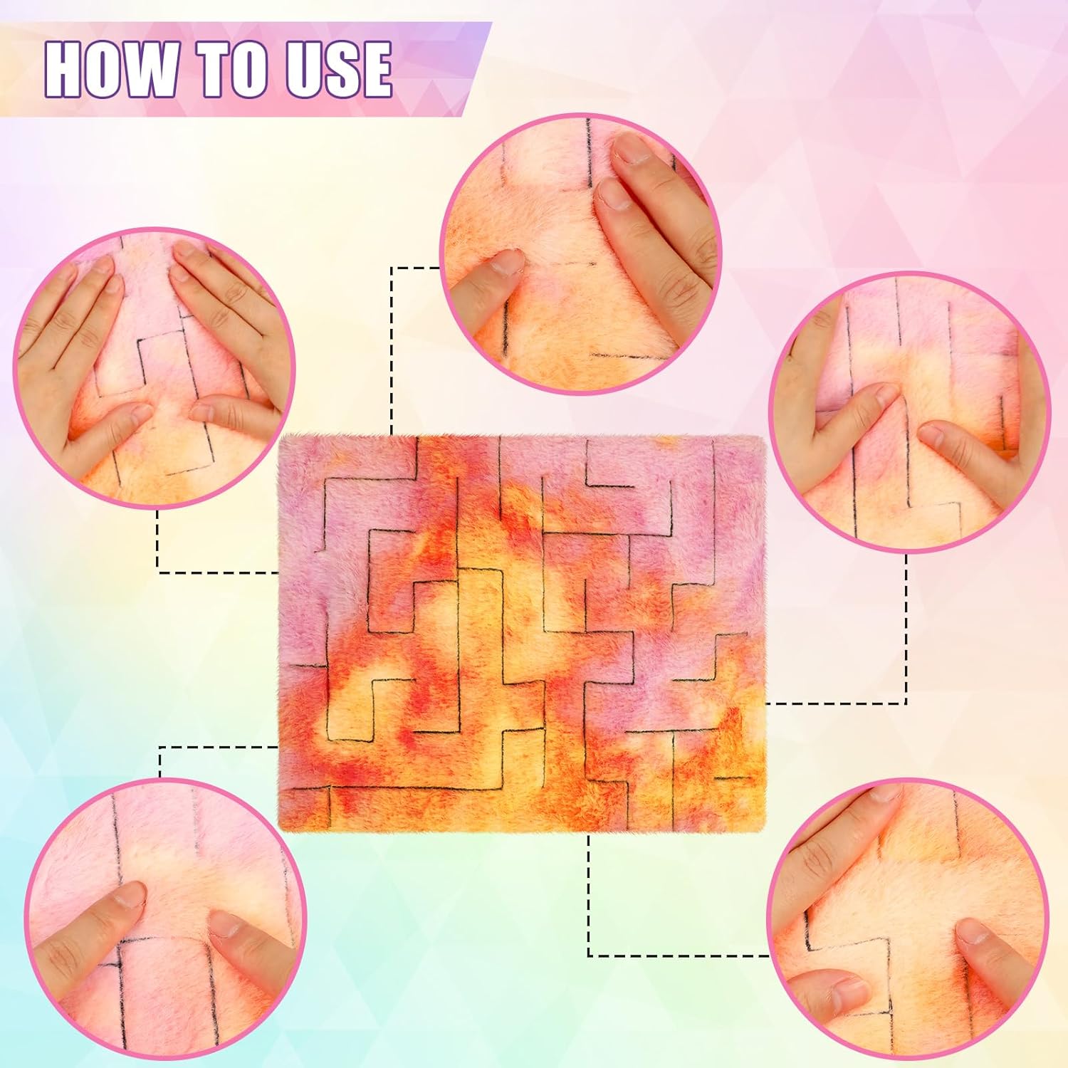Tapete sensorial de laberinto de mármol, 4 piezas, juguetes para aliviar el estrés, juguetes para aliviar la ansiedad, juguetes sensoriales de tela