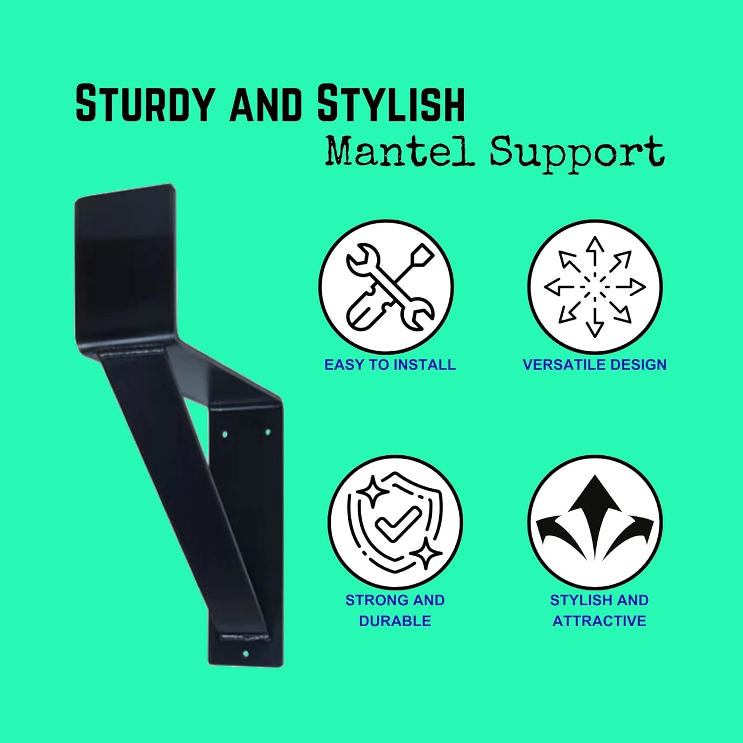 Premium Mantel Bracket Corbel 2 Pack, Heavy Duty Fireplace Shelf Bracket, Sturdy Supports and Easy Installation, Hand Made in USA (2, 9″ x 9″)