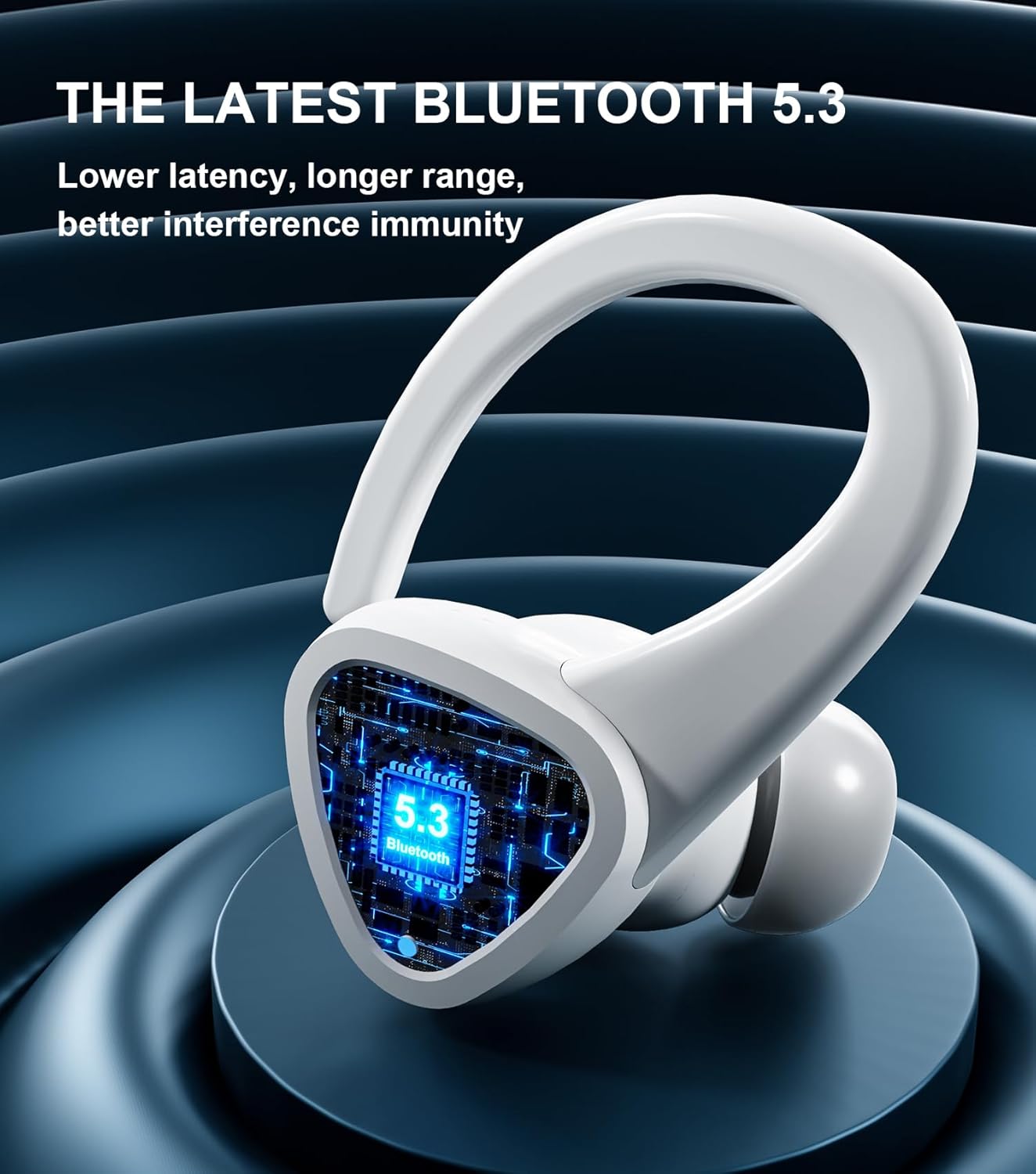 Auriculares inalámbricos Bluetooth con estuche de carga, ENC integrados, TWS Bluetooth 5.3, 60 horas de tiempo de reproducción con sonido HiFi,