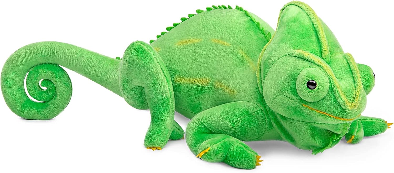 Juguete de peluche de camaleón verde de simulación de 15 pulgadas de largo, juguete de peluche suave realista para niños, regalo de festival,
