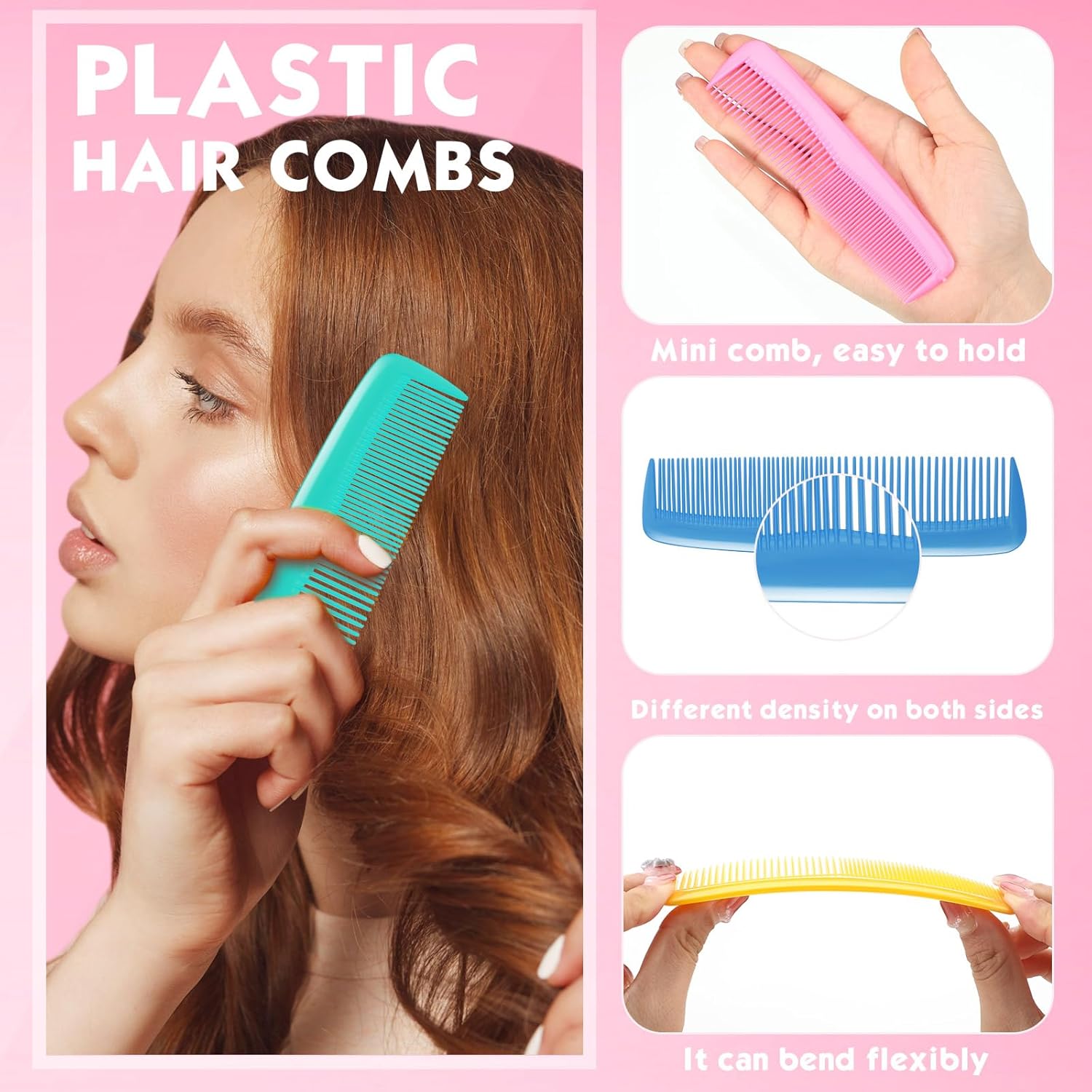 Ziliny Juego de 28 mini peines para cabello mojado, incluye 14 cepillos desenredantes de viaje, 14 peines para desenredar, cerdas suaves para