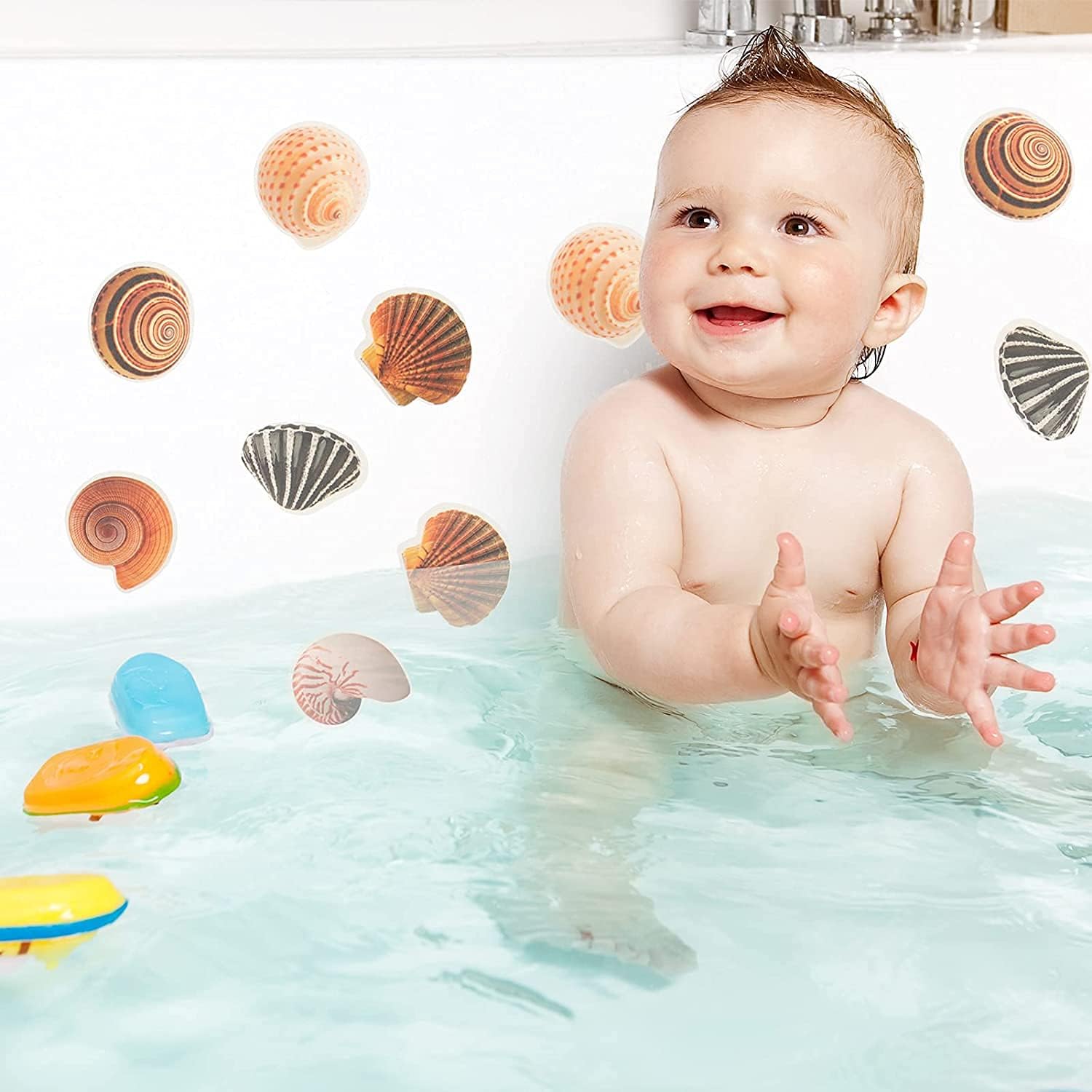 24 calcomanías antideslizantes para bañera, calcomanías antideslizantes para ducha, tiras de seguridad para niños, adhesivo fuerte para bañera, para
