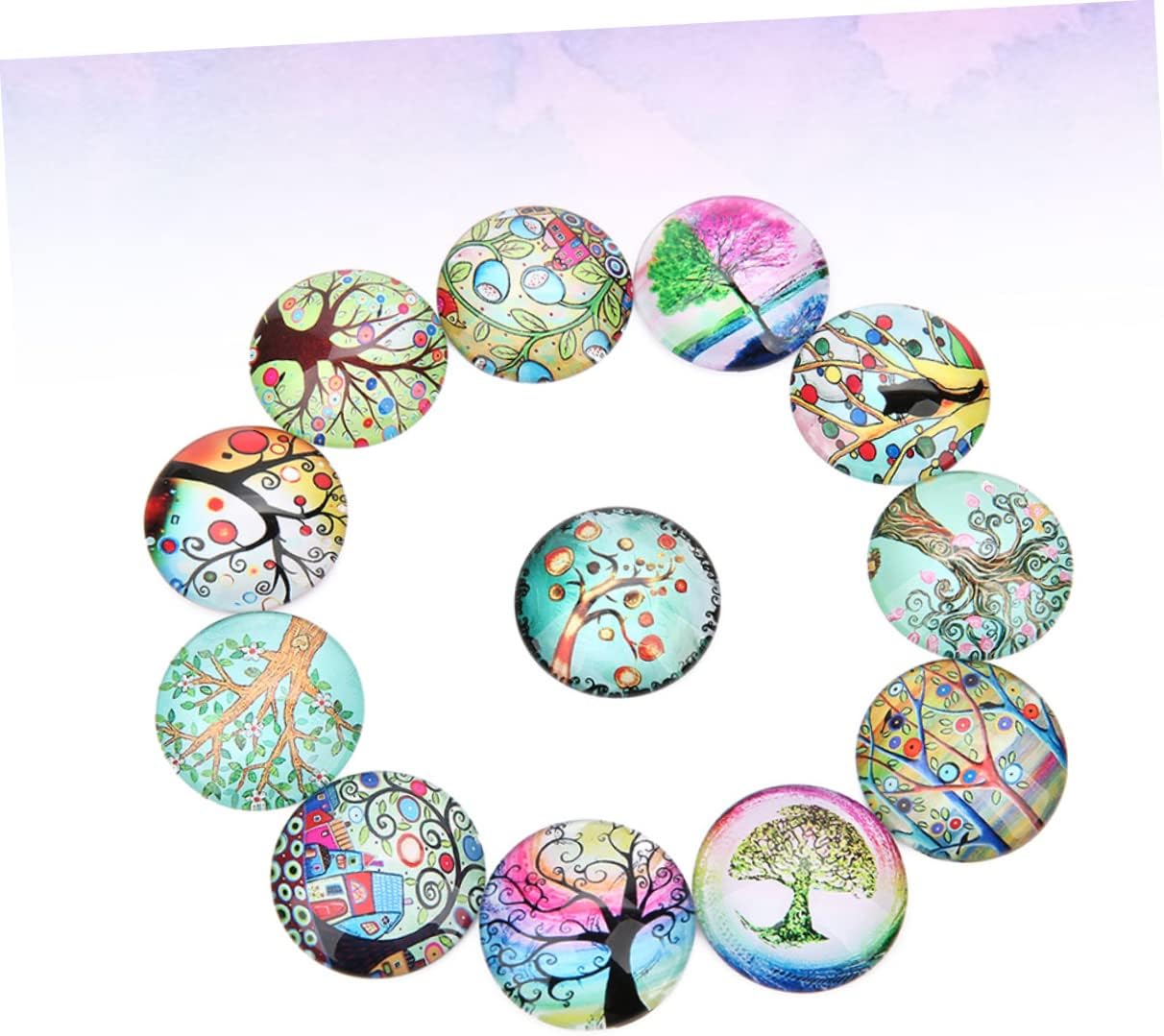 EXCEART 40 cuentas decorativas planas de vidrio Vitroleros para mini cúpula de cristal, joyería de piedras preciosas DIY, material de joyería, gemas