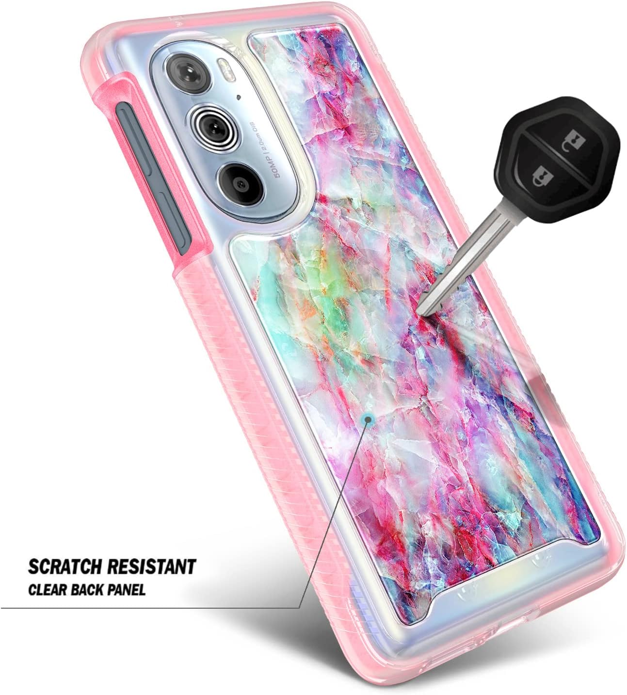 NZND Funda compatible con Motorola Edge Plus (2022) 5G de 6.7 pulgadasEdge Plus 5G UW (2022) con protector de pantalla incorporado, funda protectora