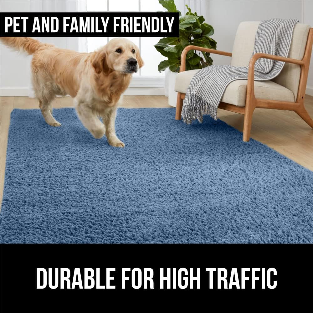 Gorilla Grip – Alfombra de piel sintética suave, lavable, resistente al desprendimiento y a la decoloración, con puntos de agarre, para dormitorio,