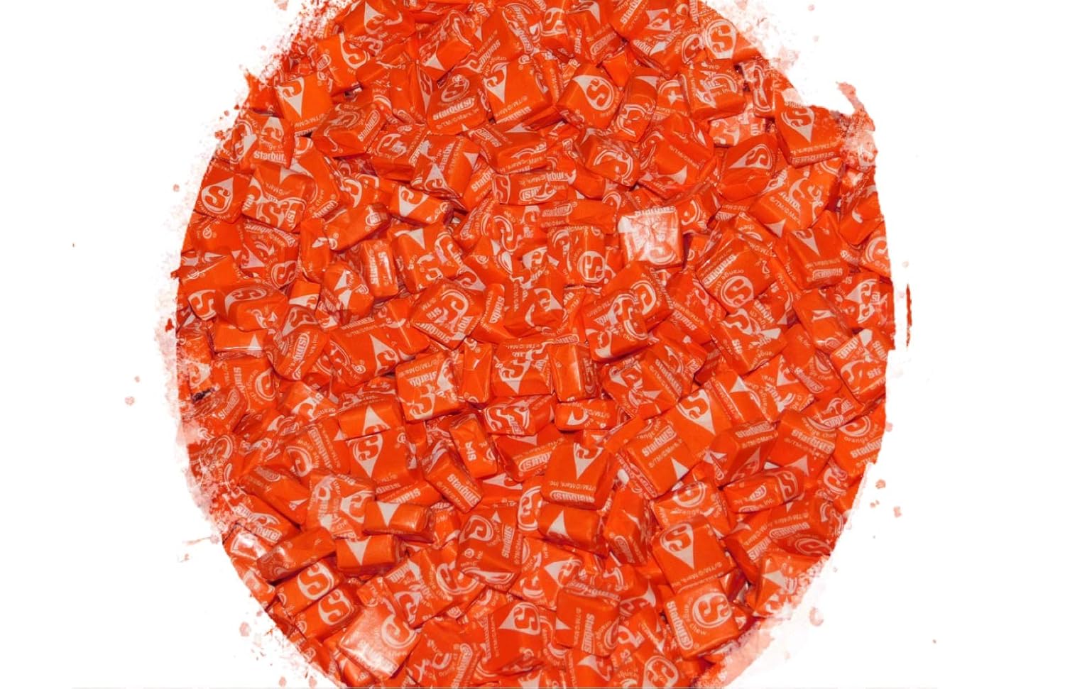 Orange Starburst – Masticables de frutas envueltos individualmente, 1 libra completa, caramelo masticable con sabor a cítricos, ideas de regalo