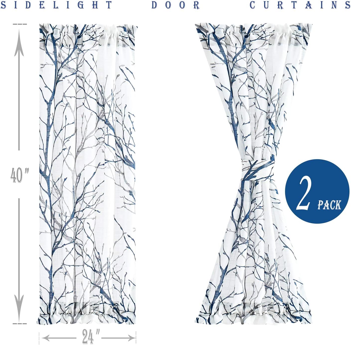 Fmfunctex – Cortinas con estampado de ramas para puerta