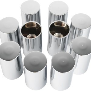 Cubiertas de tuerca de 1.31 pulgadas de rosca para semirremolques, cubiertas de tuercas cromadas de ABS para semircamiones, ruedas de cubo de rosca Cubiertas de tuerca de 1.31 pulgadas de rosca para semirremolques, cubiertas de tuercas cromadas de ABS para semircamiones, ruedas de cubo de rosca