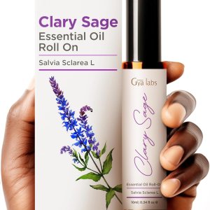 Gya Labs Aceite esencial de salvia clary roll-on  Regalos para la salud y la relajación de las mujeres  Hecho con aceite esencial de salvia de Gya Labs Aceite esencial de salvia clary roll-on  Regalos para la salud y la relajación de las mujeres  Hecho con aceite esencial de salvia de