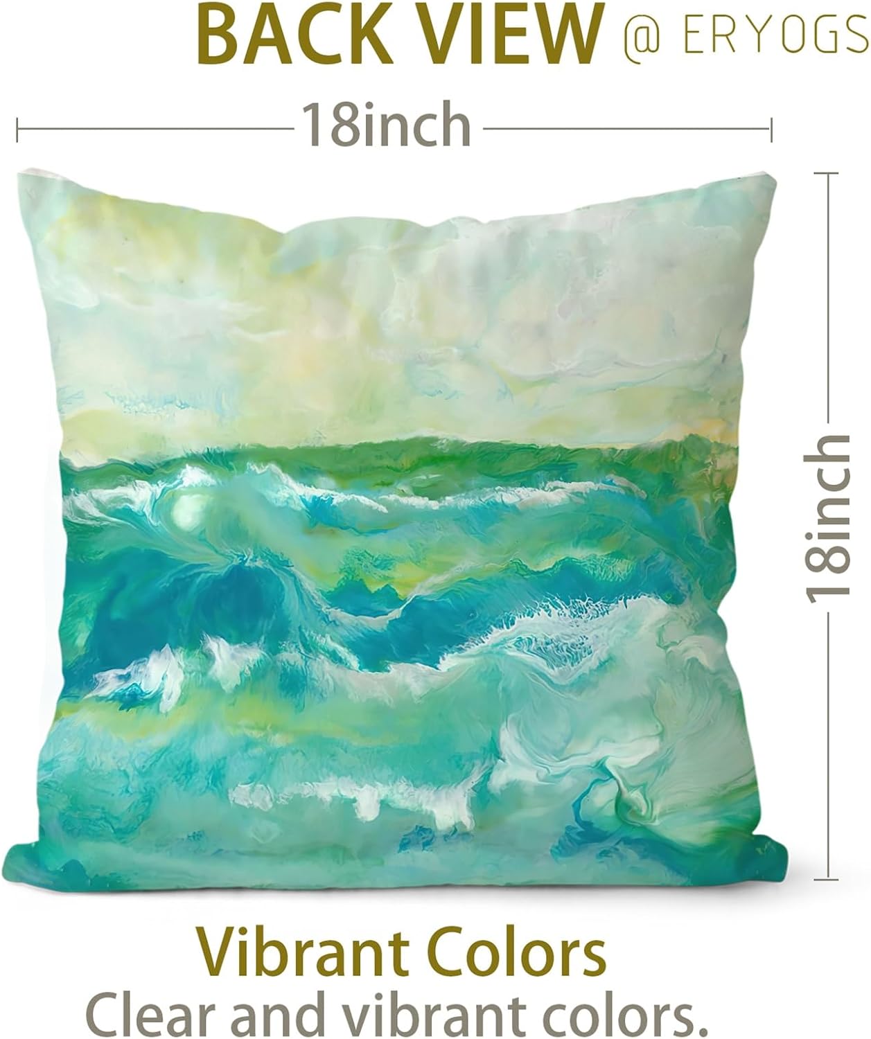 Juego de 2 fundas de almohada de terciopelo verde de 18 x 18 pulgadas, pintura de playa, fundas decorativas para sofá, fundas de almohada para
